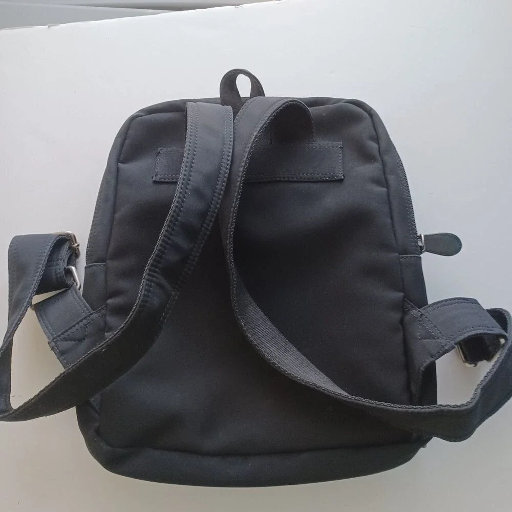 HOBO International Backpack Vintage 90s Y2K‎ Nylon Black Adjustable Straps